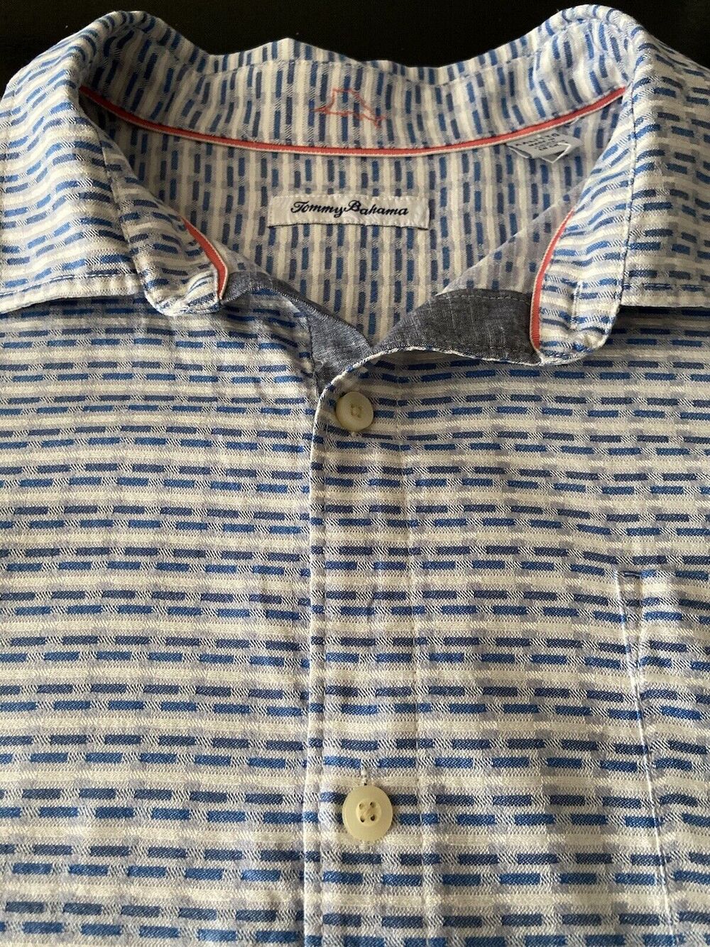 TOMMY BAHAMA Giovanni Geo Galaxy Blue Silk Camp Shirt sz XXL